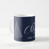 Marineblauw Kerst gepersonaliseerde koffie mok (Voorkant links)