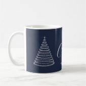 Marineblauw Kerst gepersonaliseerde koffie mok (Links)