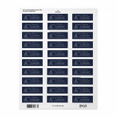 Marineblauw kerst retouradreslabel etiket (Full Sheet)