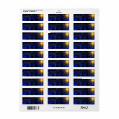 Marineblauw kerstadres religieuze nationaliteit etiket (Full Sheet)