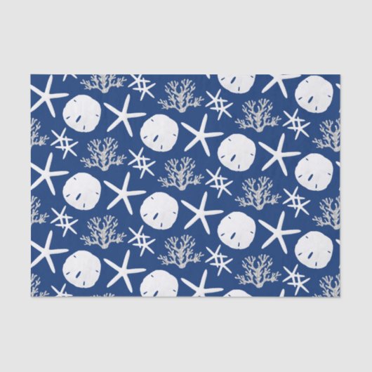 marineblauw kerstmankreeften met blauw borstbeen tissuepapier (Voorkant)