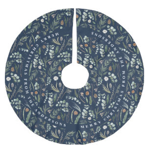 Marineblauw Kerstmis modern minimaal botanisch cad Kerstboom Rok