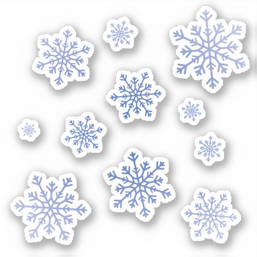 marineblauw-kerstwintersneeuwvlokset sticker (Voorkant)