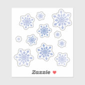 marineblauw-kerstwintersneeuwvlokset sticker (Vel)