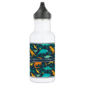 Marineblauw | Kinder naam van het kleurrijke dinos Waterfles (Rechts)