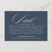 Marineblauw Klassieke Kalligrafie Bruiloft Details Informatiekaartje (Voorkant)