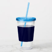 Marineblauw Kleur Gewoon Modern Eigen Naam Kalligr Acryl Drinkbeker (Achterkant)