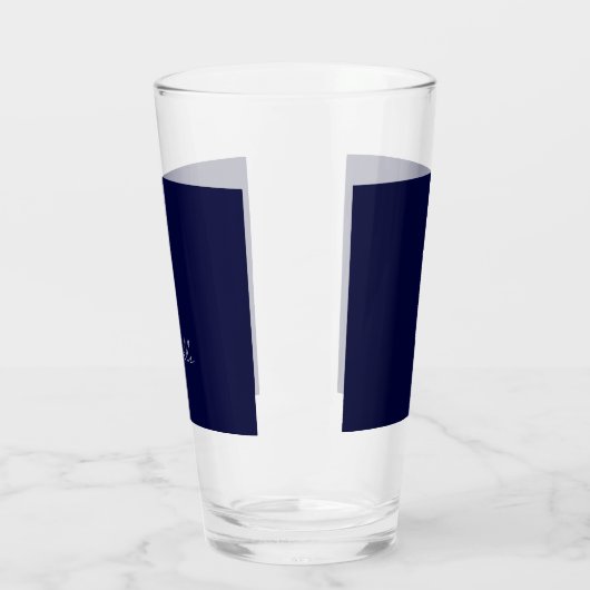 Marineblauw Kleur Gewoon Modern Eigen Naam Kalligr Glas (Links)