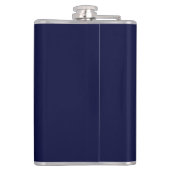 Marineblauw Kleur Gewoon Modern Eigen Naam Kalligr Heupfles (Achterkant)