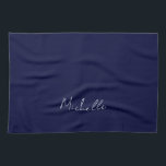 Marineblauw Kleur Gewoon Modern Eigen Naam Kalligr Theedoek<br><div class="desc">Dit product was erg goed en ik hou van hoe gemakkelijk het is voor maatwerk. Het ontwerp was erg eenvoudig, dus ik ben erg blij als ik creëer.</div>
