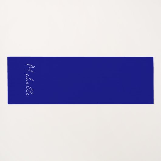 Marineblauw Kleur Gewoon Modern Eigen Naam Kalligr Yogamat (Achterkant (horizontaal))