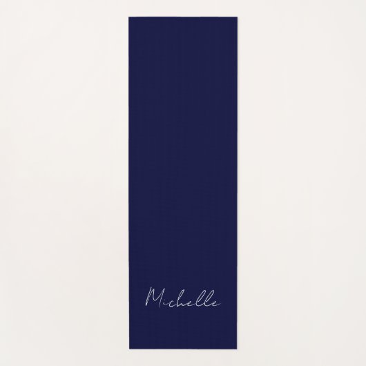 Marineblauw Kleur Gewoon Modern Eigen Naam Kalligr Yogamat (Voorkant)