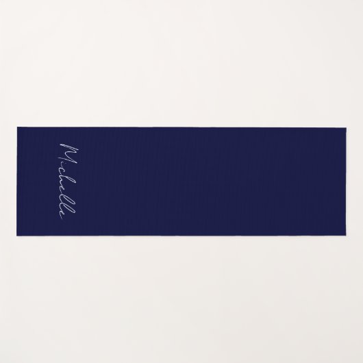 Marineblauw Kleur Gewoon Modern Eigen Naam Kalligr Yogamat (Voorkant (horizontaal))