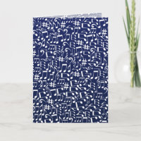 Marineblauw Kobaltblauw Witte Dansende Muzieknoten