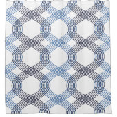 marineblauw, kobaltverbindingslijnen douchegordijn (Voorkant)