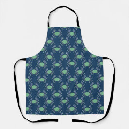 Marineblauw Krabpatroon Schort