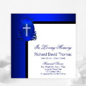 Marineblauw kruis in liefdevolle herinnering kaart