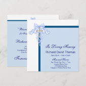 Marineblauw kruis in liefdevolle herinnering kaart (Voorkant / Achterkant)