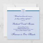 Marineblauw kruis in liefdevolle herinnering kaart (Achterkant)