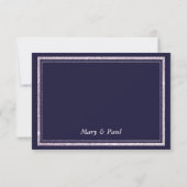 Marineblauw lavendel glam glitter Save The Date (Achterkant)