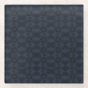 marineblauw leder glazen onderzetter