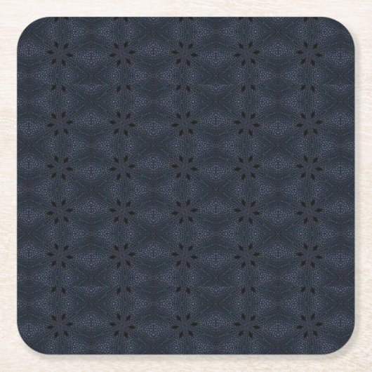 marineblauw leder kartonnen onderzetters (Voorkant)