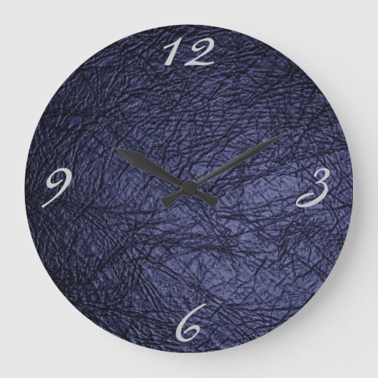 marineblauw lederen textuur grote klok (Voorkant)
