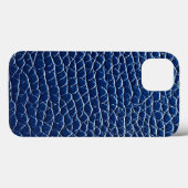 Marineblauw leer effect Premium esthetisch Case-Mate iPhone Case (Achterkant (horizontaal))