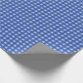 Marineblauw | Licht blauw gingham-omslagpapier Cadeaupapier (Hoek)
