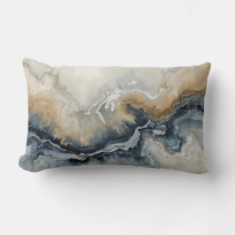 Marineblauw Lichtblauw Bruin Grijs Modern Abstract Kussen