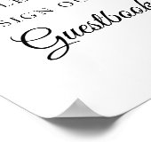 marineblauw lichtblauw guestbook bruiloft poster (Hoek)