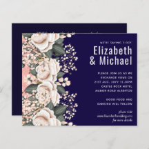 Marineblauw lichtroze finale bruinbruidingsbudget