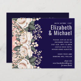 Marineblauw lichtroze finale bruinbruidingsbudget