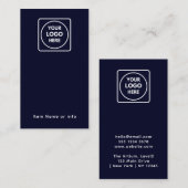 Marineblauw logo | Aangepaste moderne sieraden oor Visitekaartje (Voorkant / Achterkant)