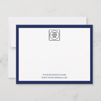 Marineblauw Logo Bedrijfsnaam Notitiekaart Notitiekaartje