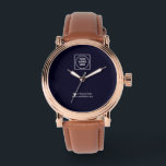 Marineblauw logo | Maatwerk zakelijk bedrijfslogo Horloge<br><div class="desc">Versterk je merk met dit marineblauwe logoontwerp. Ideaal voor zakelijke geschenken, erkenning van werknemers of promotionele artikelen, dit professionele ontwerp laat je bedrijfslogo schitteren in een strakke, zakelijke stijl. Stijlvol, veelzijdig en professioneel—ideaal om je bedrijfsidentiteit te verbeteren.</div>