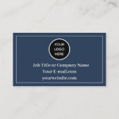 Marineblauw Logo Modern Business Reward Punch Klantenkaartje (Achterkant)