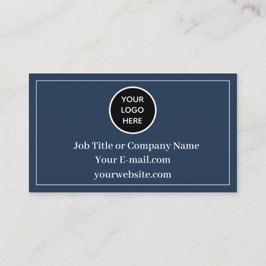 Marineblauw Logo Modern Business Reward Punch Klantenkaartje (Achterkant)