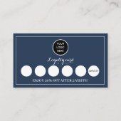 Marineblauw Logo Modern Business Reward Punch Klantenkaartje (Voorkant)