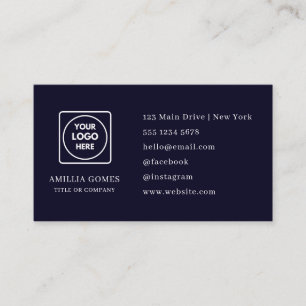 Marineblauw logo Modern ontwerp voor sociale med Visitekaartje