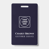 Marineblauw logo | Modern professioneel personeels Badge (Achterkant)