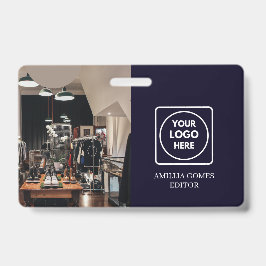 Marineblauw logo | Modern trendy ontwerp voor mede Badge