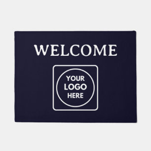 Marineblauw logo Modern zakelijk welkomstbord Deurmat