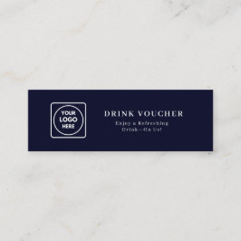 Marineblauw logo | Moderne drankbon voor zakelijke Mini Visitekaartje