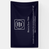 Marineblauw logo | Professionele op maat gemaakte  Spandoek (Verticaal)