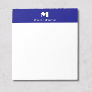 Marineblauw luxe gepersonaliseerd naammonogram notitieblok