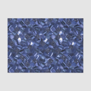 Marineblauw Marokkaans Vierbladpatroon Tissuepapier