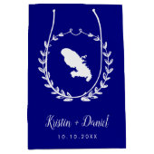 Marineblauw Martinique Kaart Bruiloft Welkom Swag Medium Cadeauzakje (Voorkant)