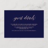 Marineblauw met Blush Typografie | Gegevens van be Informatiekaartje (Voorkant)