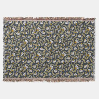 Marineblauw met Coneflowers Bloemen Deken